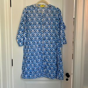 Roller Rabbit Kaftan, side pockets, side slits, size small, never worn